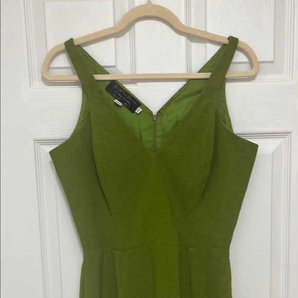 Chic Olive Green Midi Dress - Picture 3 of 6